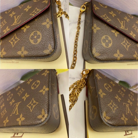 Louis Vuitton Felicie Monogram Fuchsia Clutch Crossbody (SP2186) + Receipt 🌸 - Picture 6 of 14